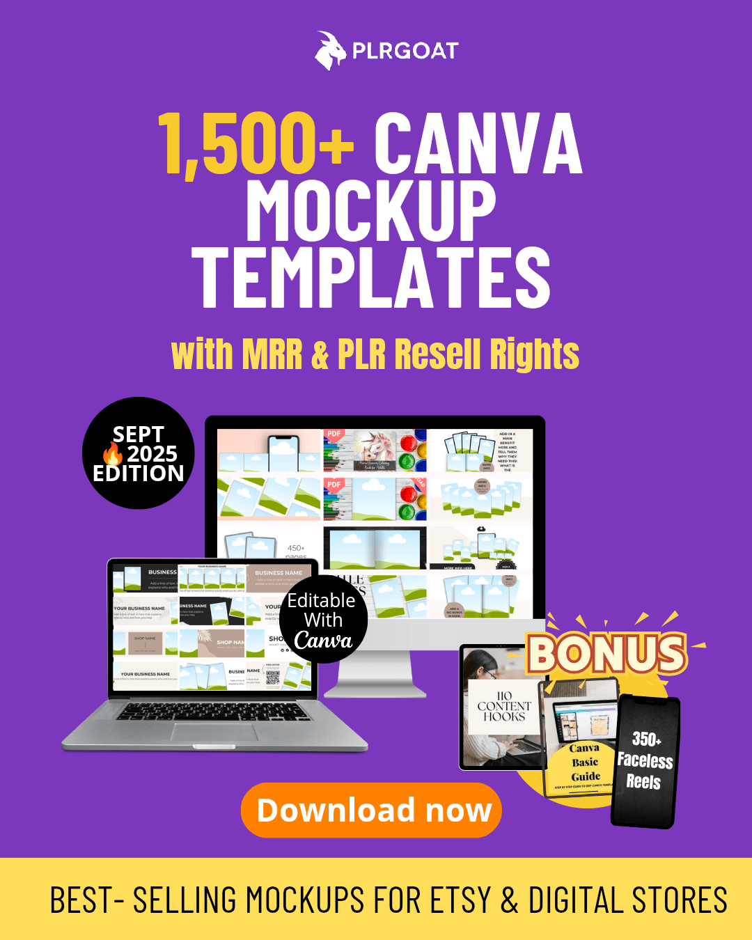 1500+ ETSY CANVA  MOCKUP TEMPLATES